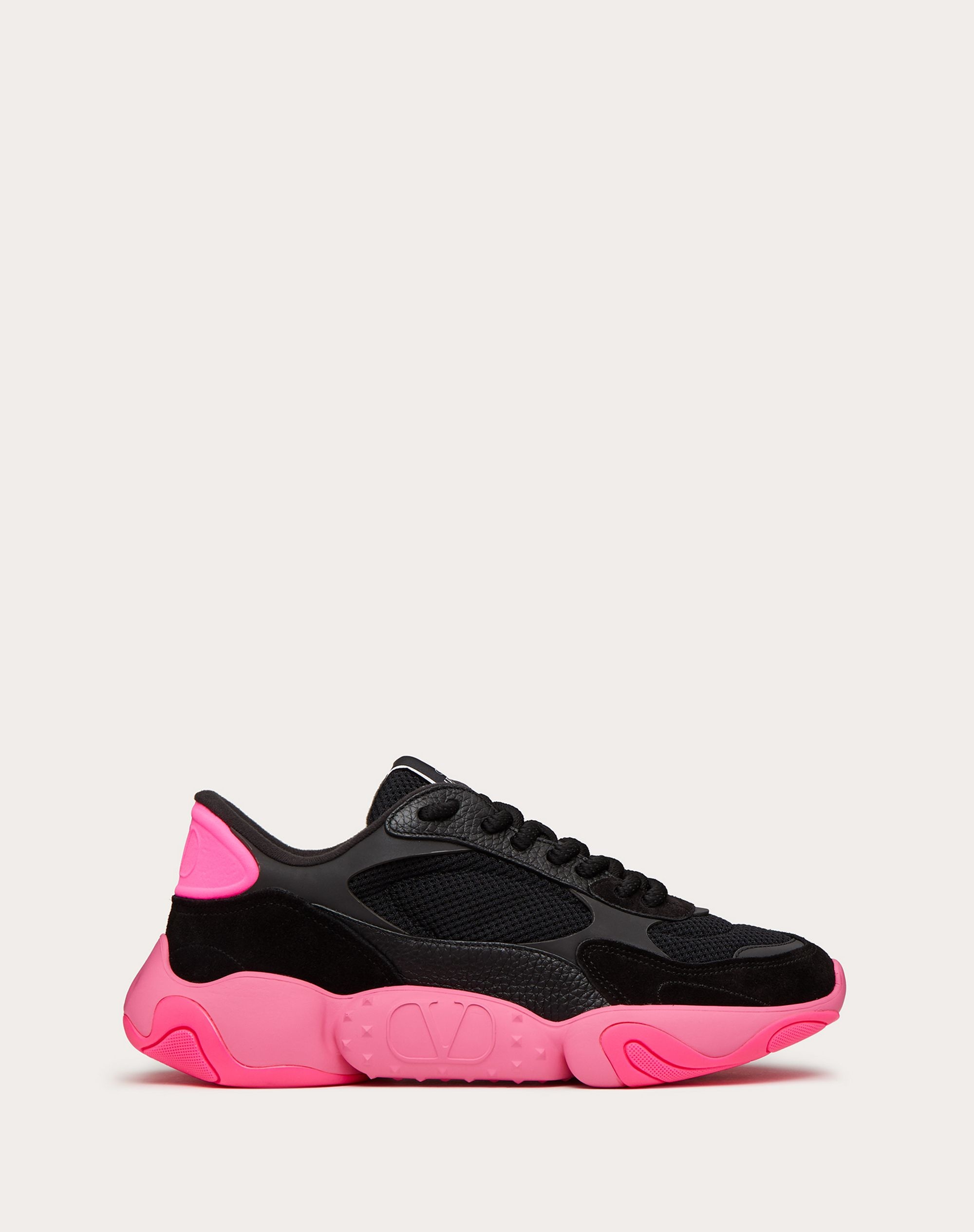 VALENTINO GARAVANI BUBBLEBACK MESH AND SUEDE SNEAKER - 1