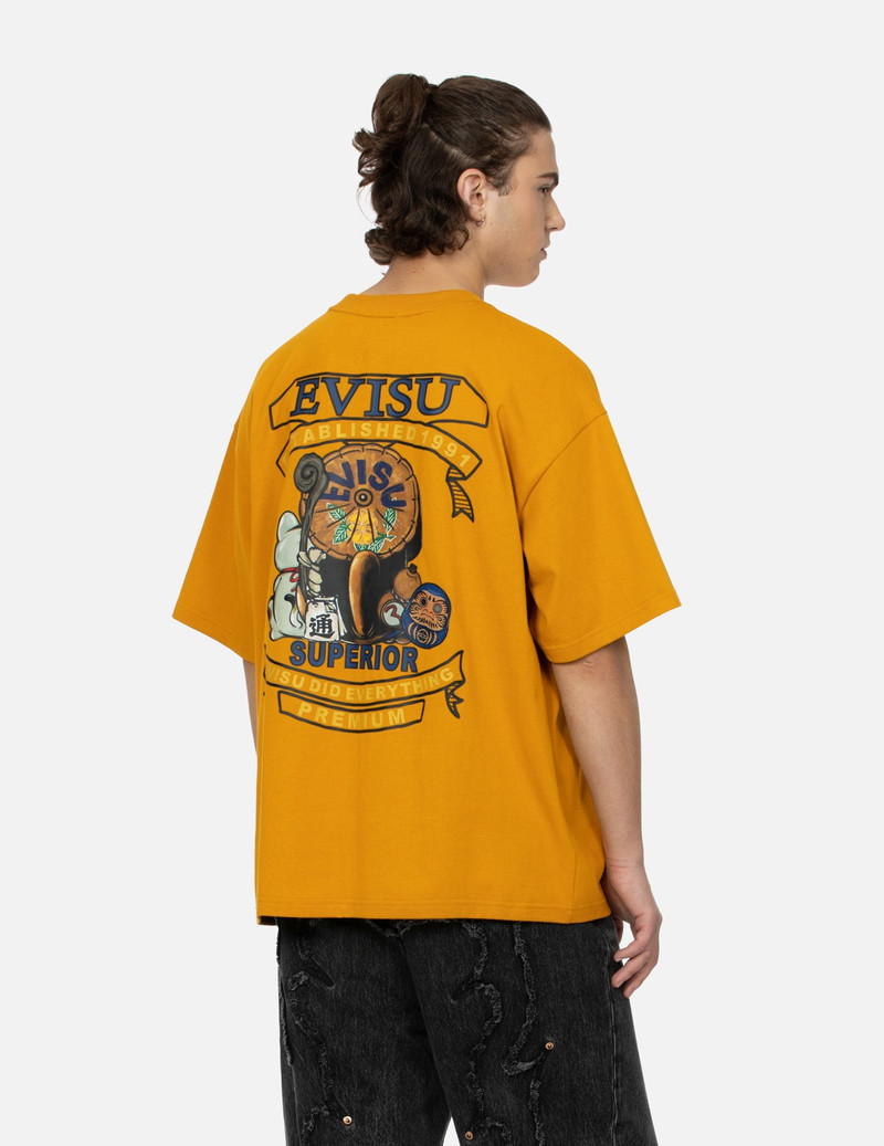 TANUKI AND FORTUNE CAT PRINT LOOSE FIT T-SHIRT 7