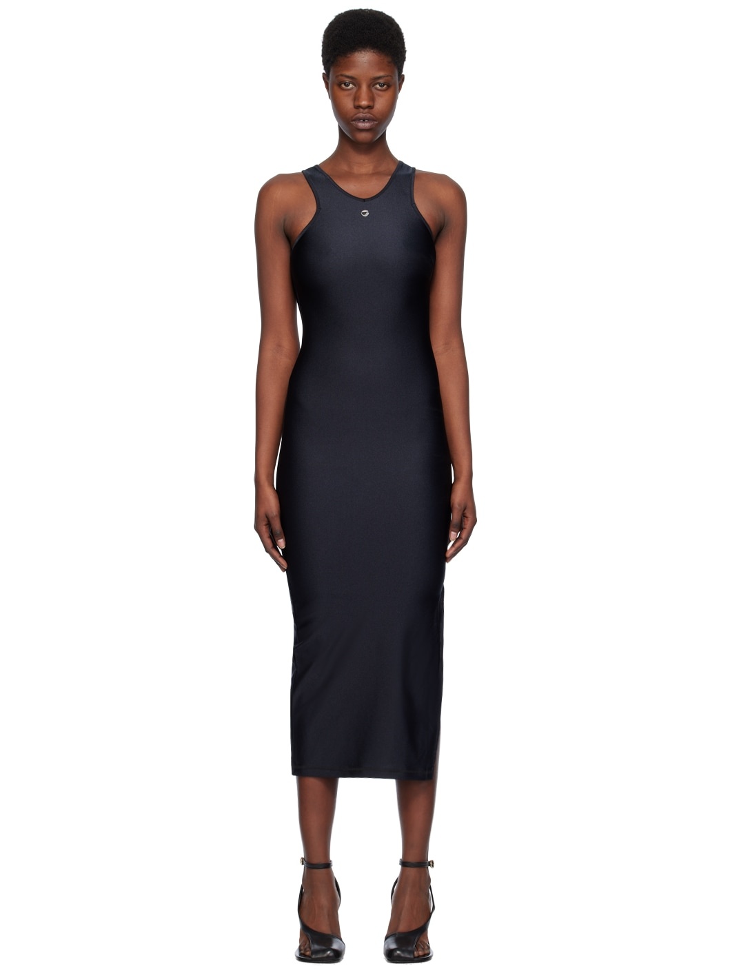 Black Tank Top Midi Dress - 1
