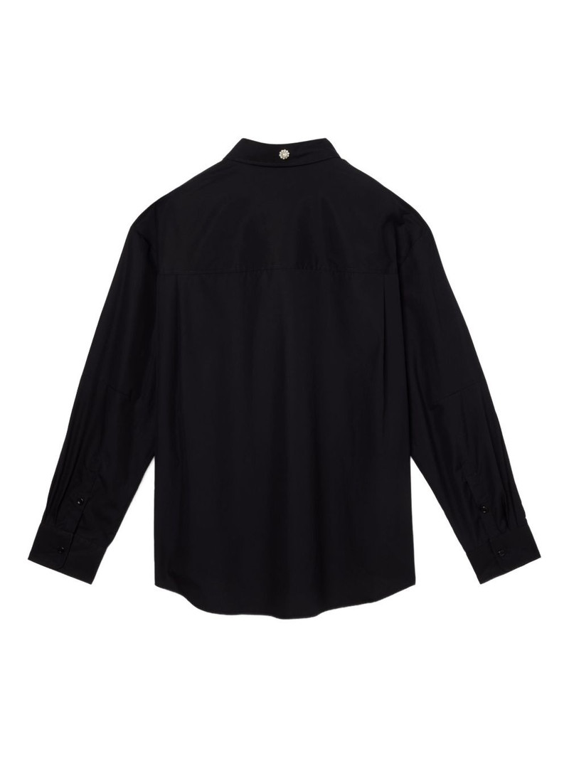 Simone Rocha daisy-embellished poplin shirt outlook
