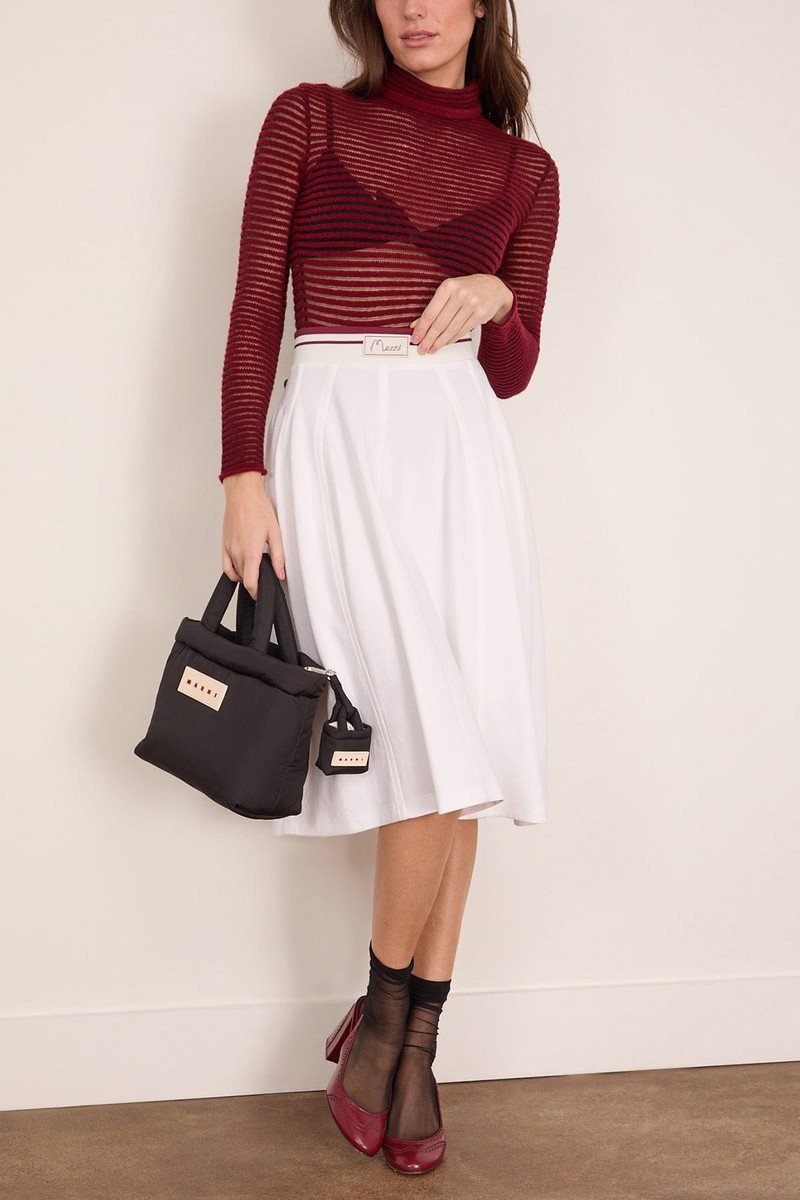 Marni High Waisted Midi Skirt in Lily White outlook