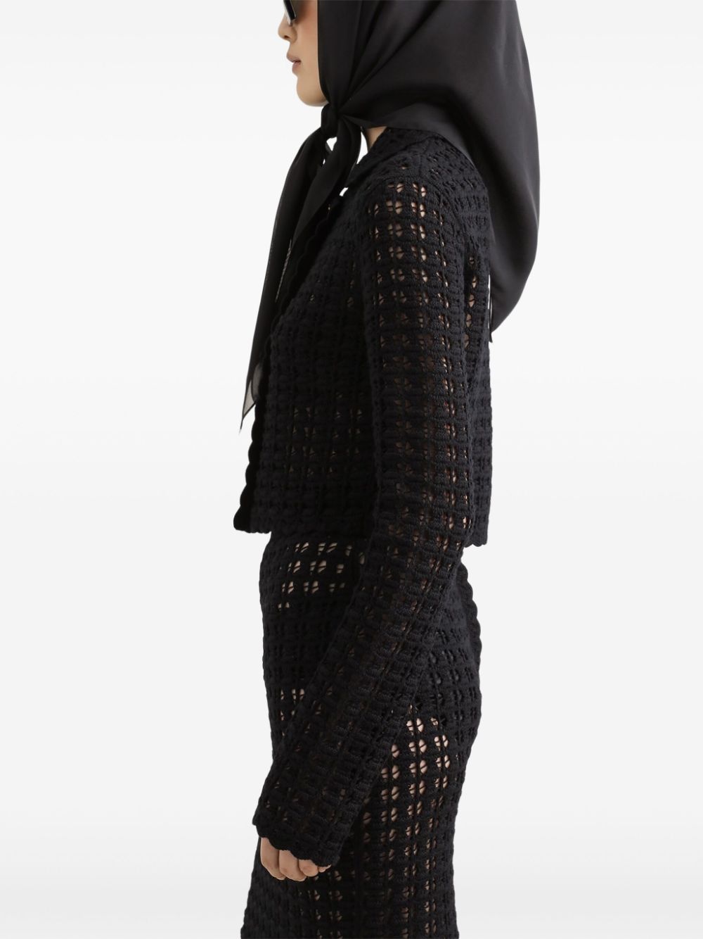 crochet-knit cardigan - 4