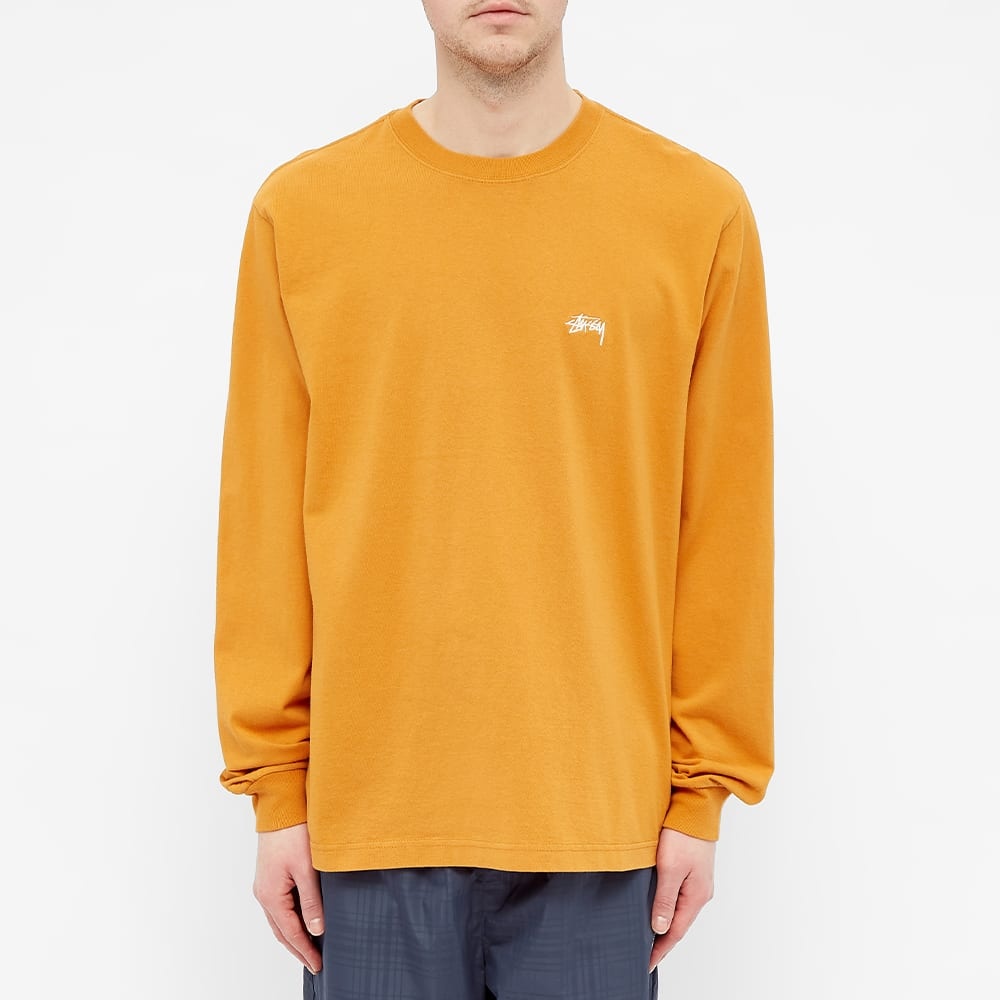 Stussy Long Sleeve Stock Logo Crew Tee - 3