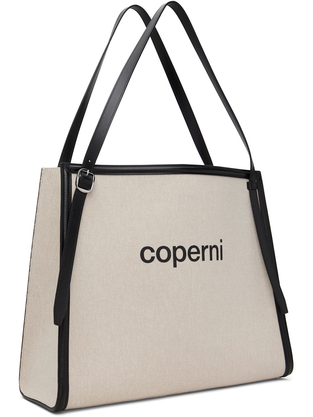 Beige Branded Canvas Belt Tote - 2
