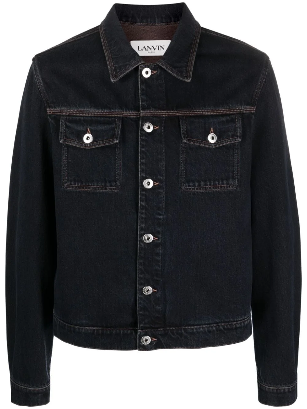 button-fastening denim jacket - 1