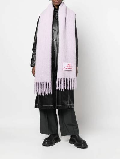 Marni alpaca-wool logo-patch scarf outlook