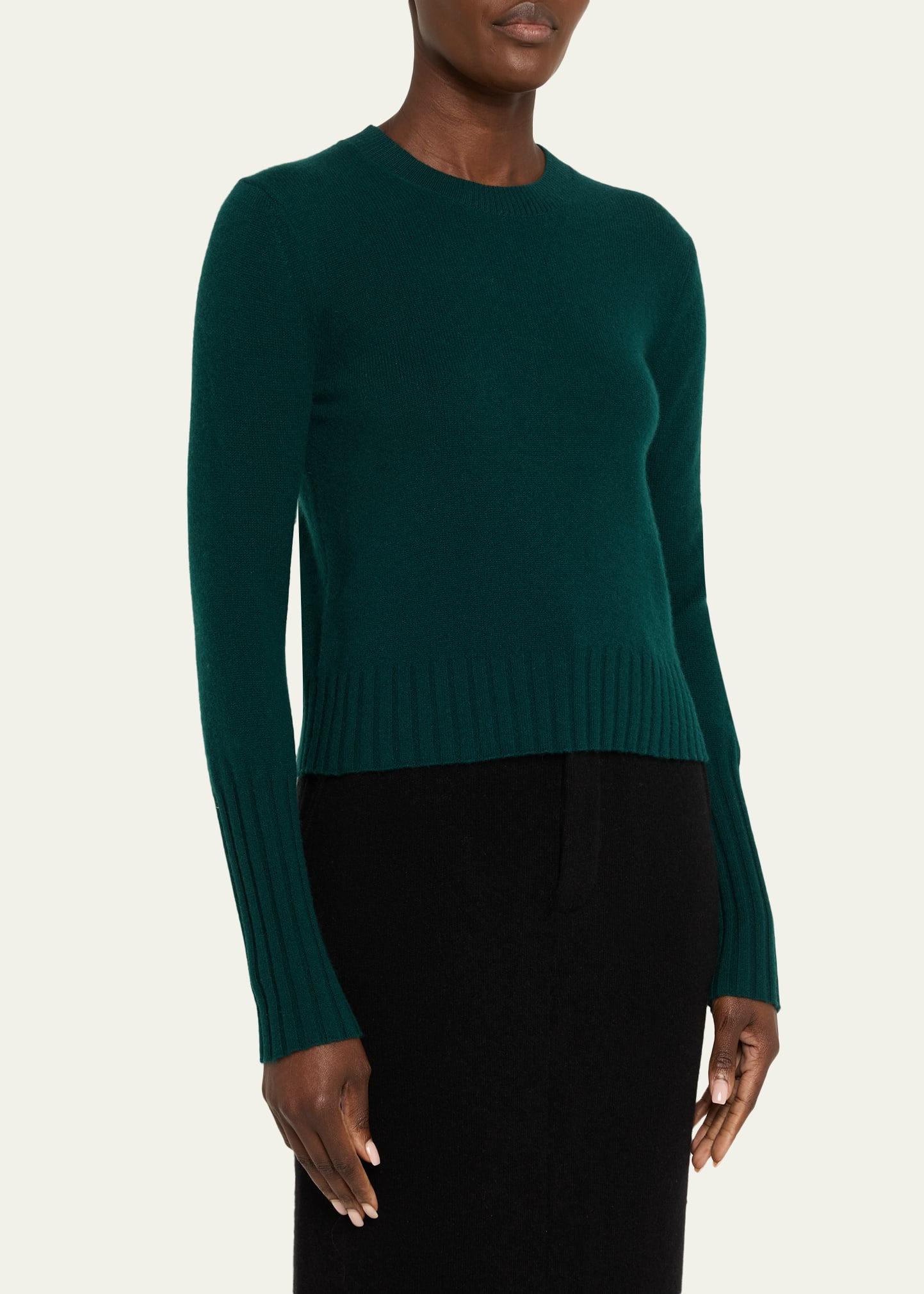 Shrunken Crewneck Sweater in Cashmere - 4