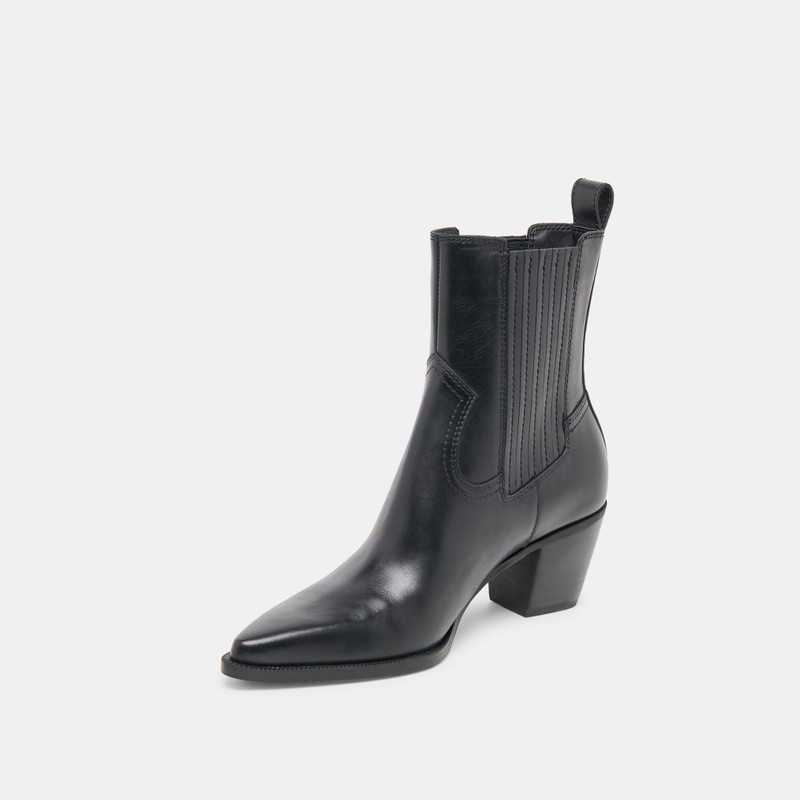 SLIM BOOTIES BLACK LEATHER 7