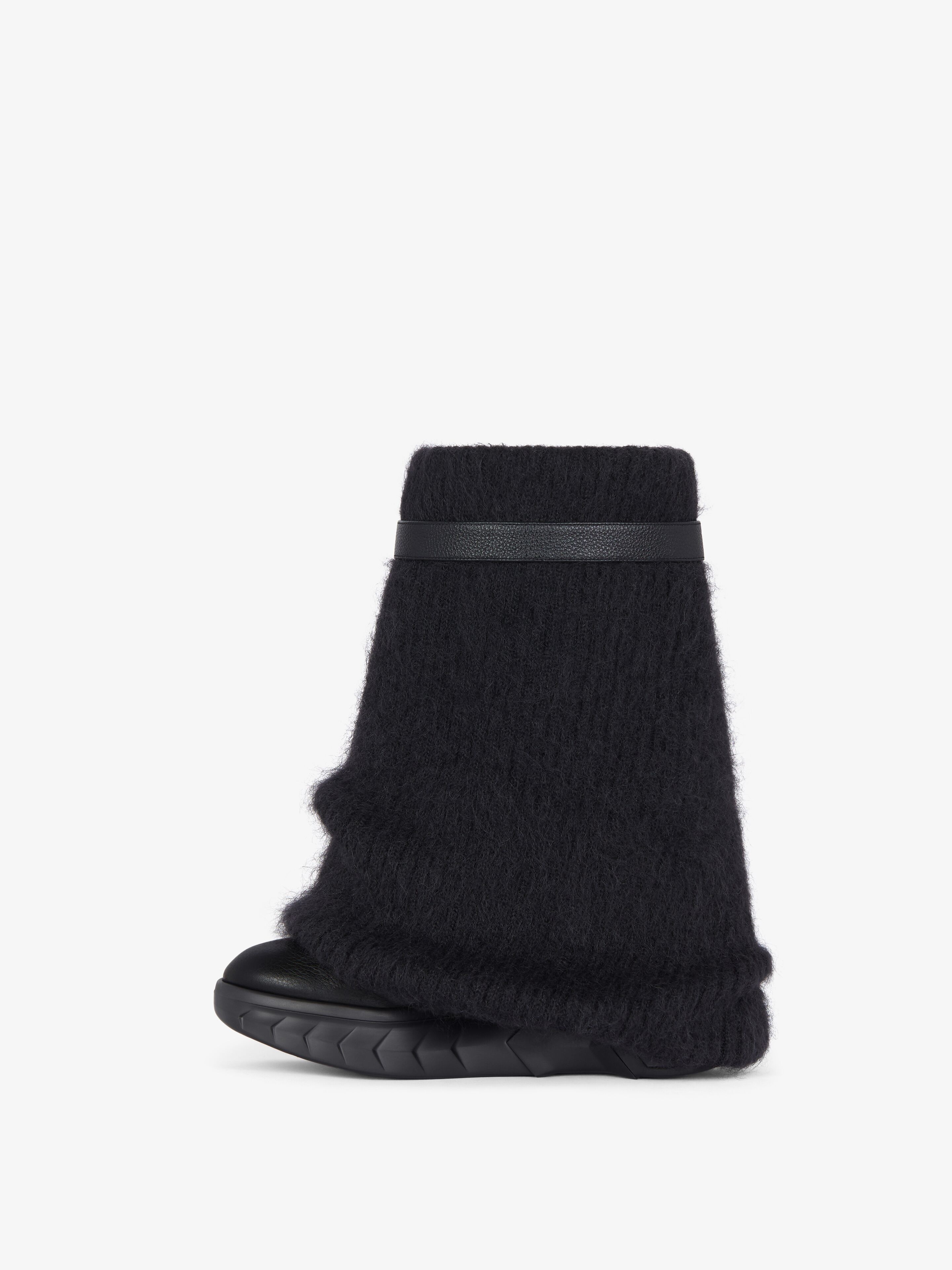 SHARK LOCK BIKER ANKLE BOOTS IN WOOL - 5