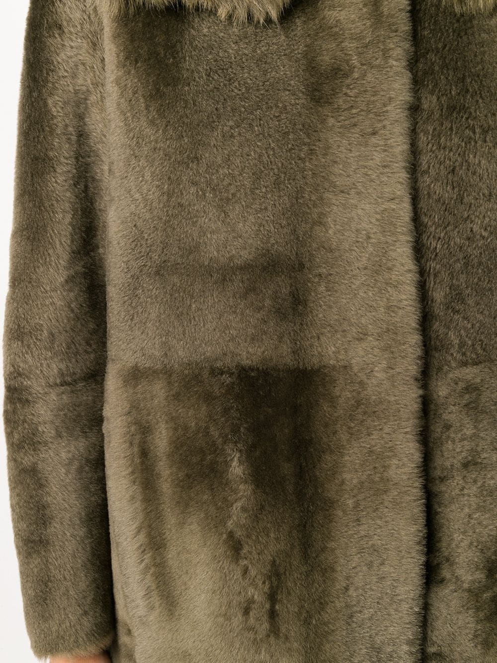 hooded shearling coat - 5