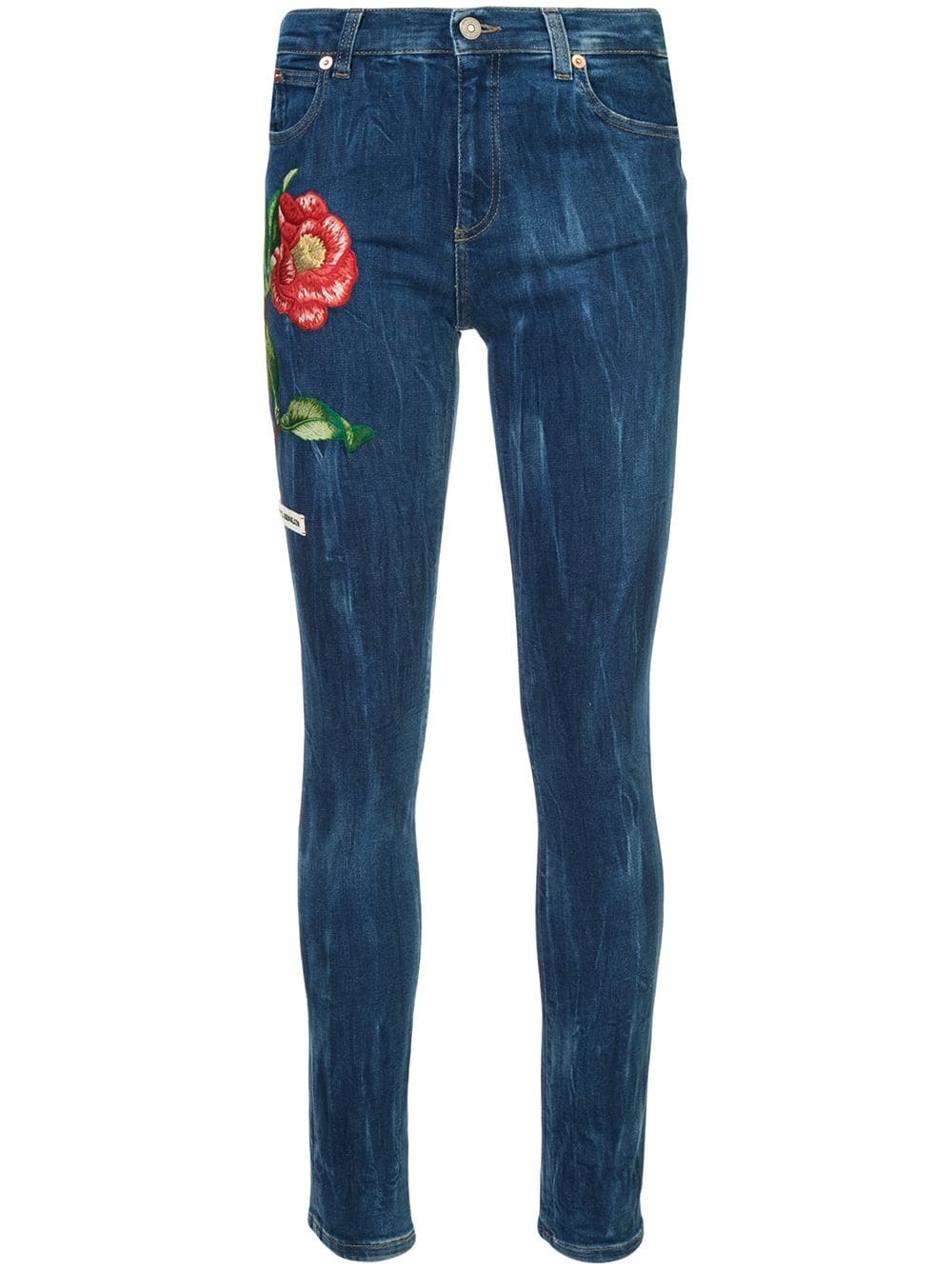 embroidered denim jeans - 1