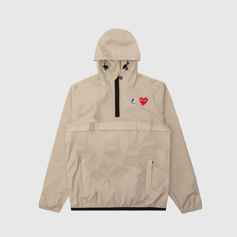 Comme des Garçons PLAY K-WAY HOODIE HALF ZIP | REVERSIBLE