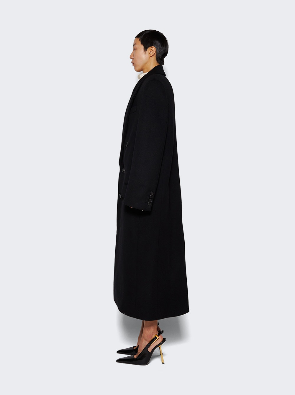 Double Breasted Coat Black - 4
