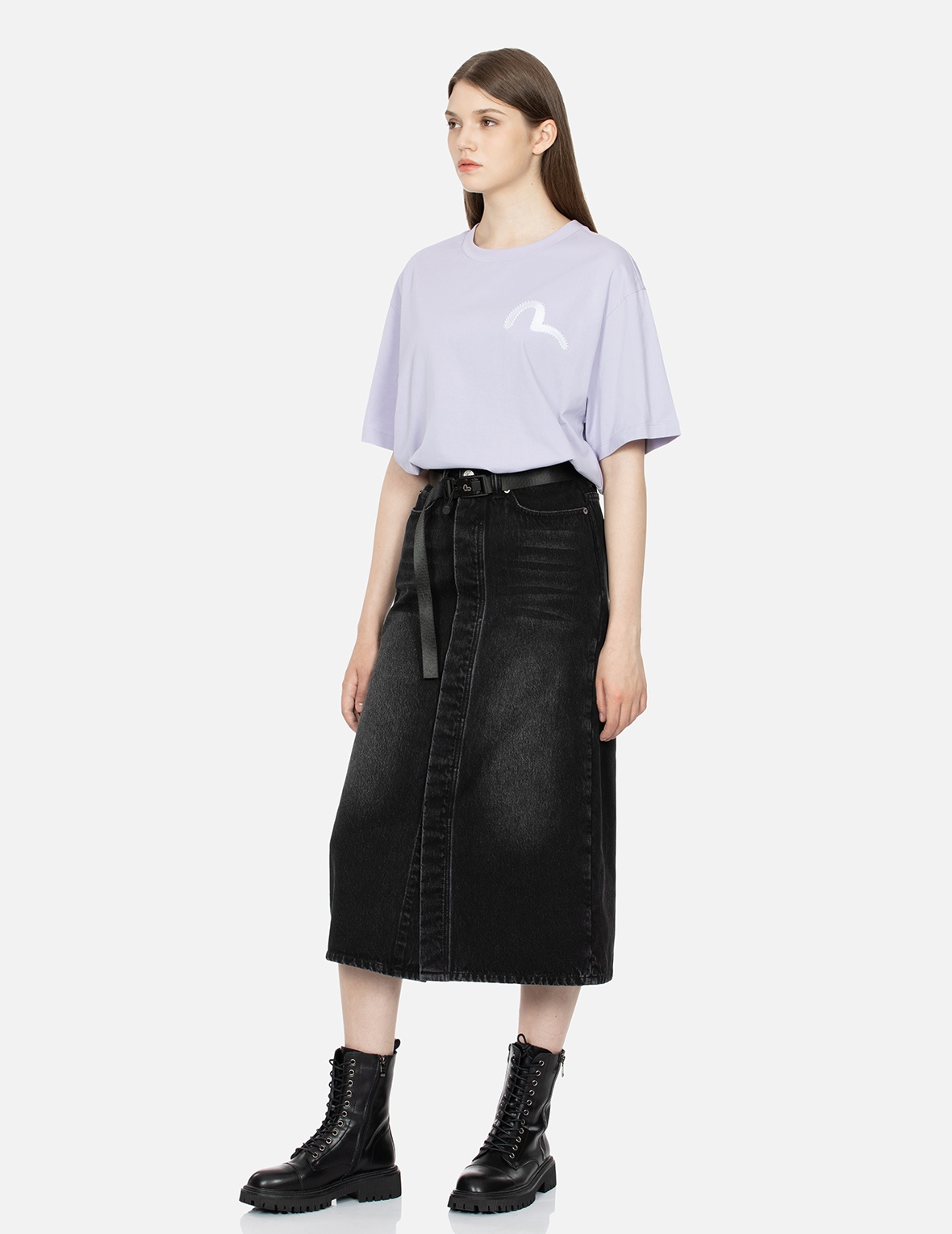 SEAGULL APPLIQUÉ FASHION FIT DENIM SKIRT - 4