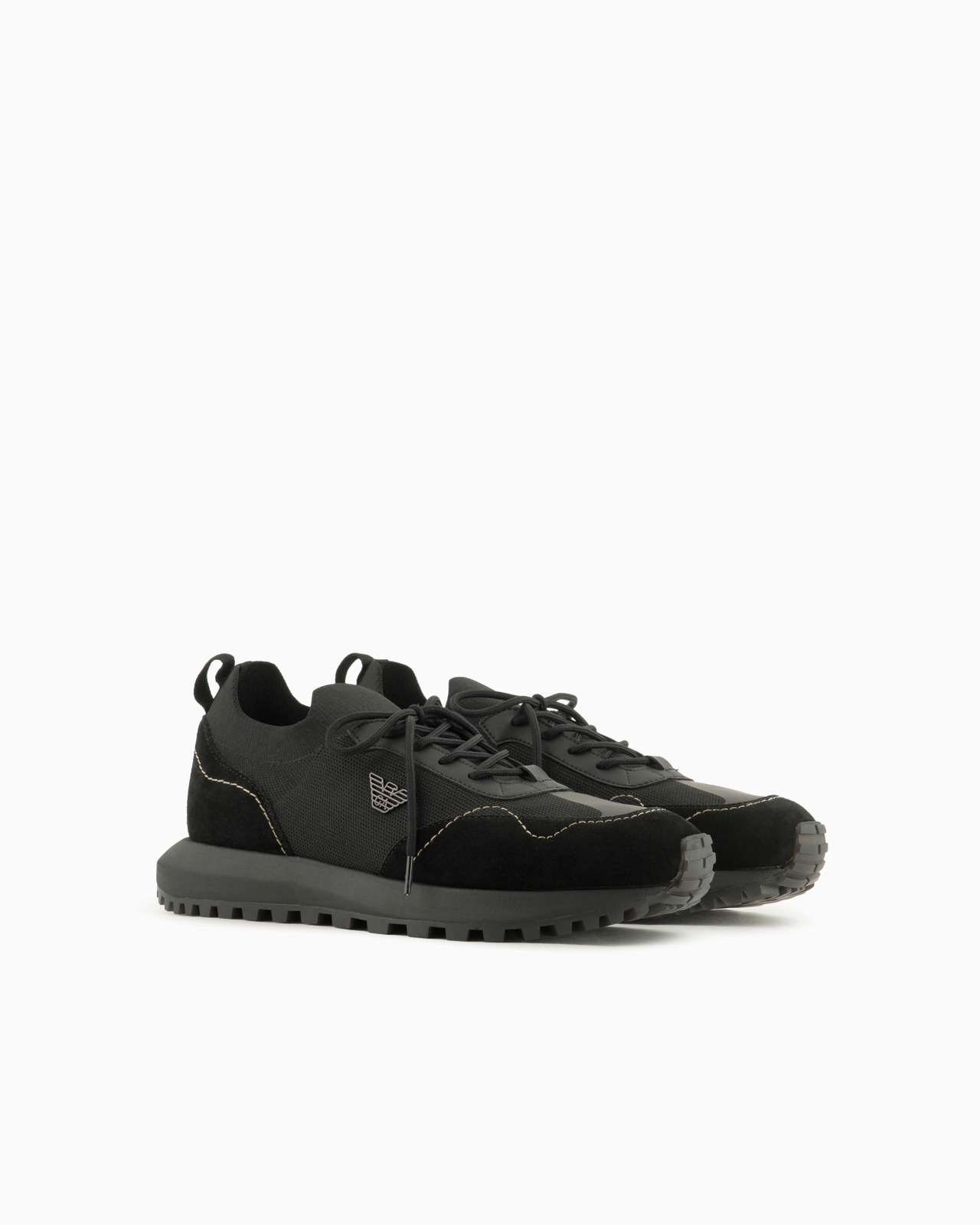 Knit sneakers with suede details - 2