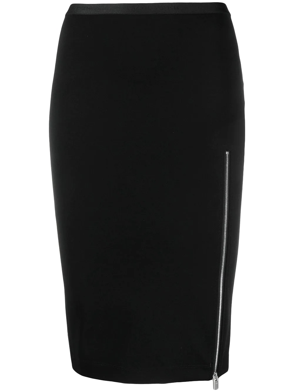 high-rise zip-up pencil skirt - 1