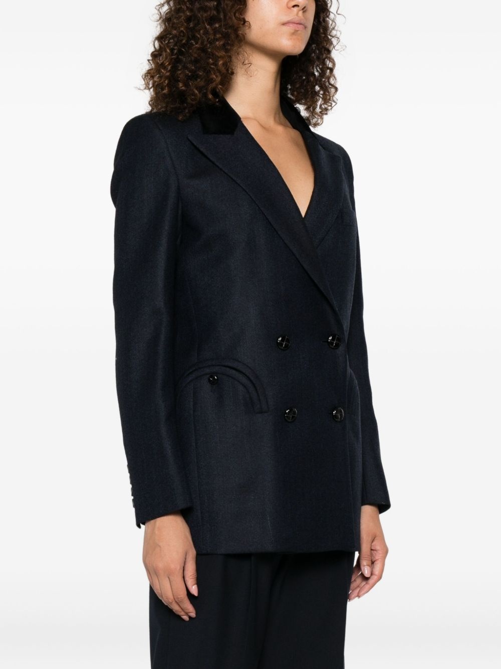 Resolute Everyday velvet-collared double-breasted blazer - 3