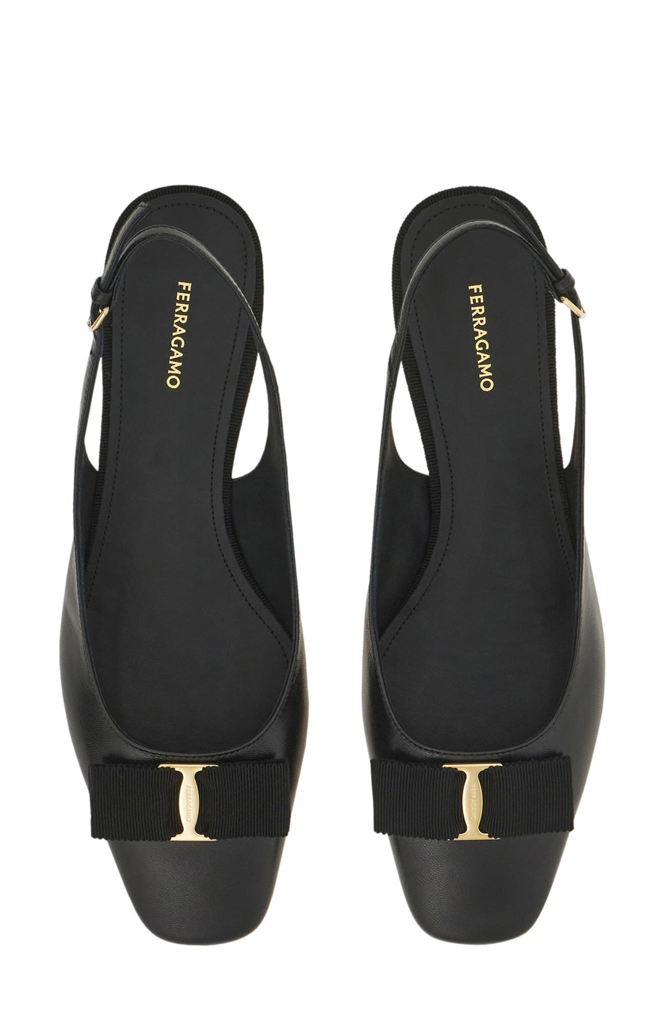 FERRAGAMO Rivada Bow Slingback Pump in Nero at Nordstrom - 4