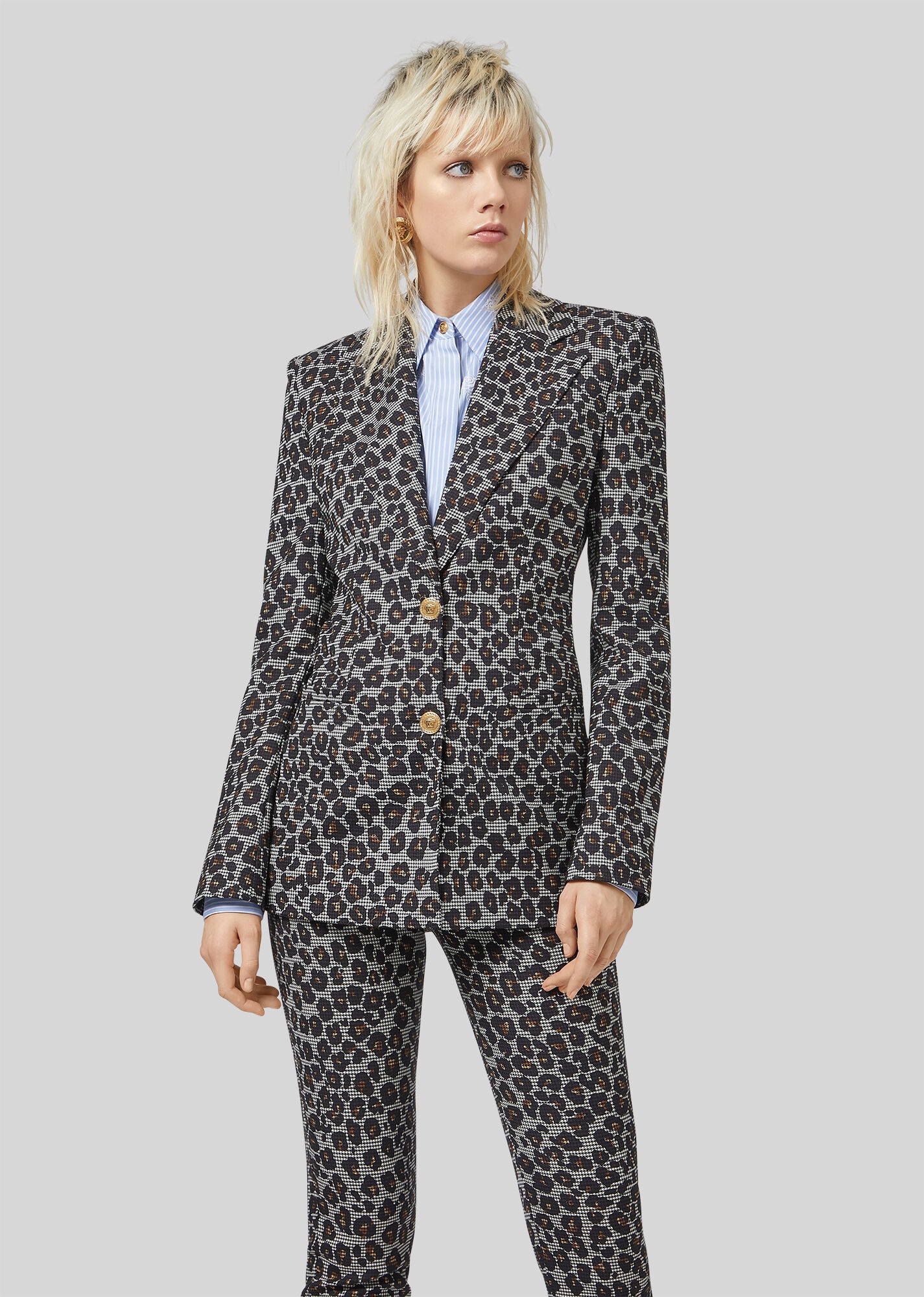 Animalier Houndstooth Wool Blazer - 2