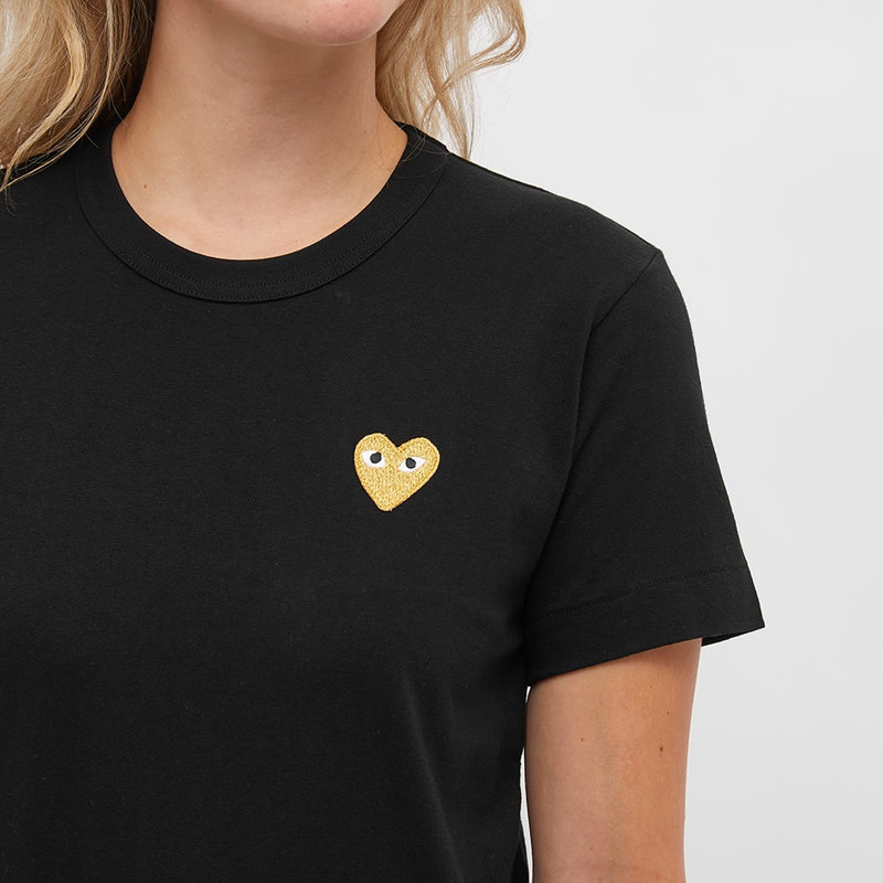 Comme des Garçons PLAY Comme des Garcons Play Women's Gold Heart Logo T-Shirt outlook