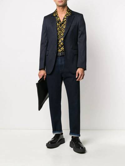 VERSACE pinstripe logo blazer outlook