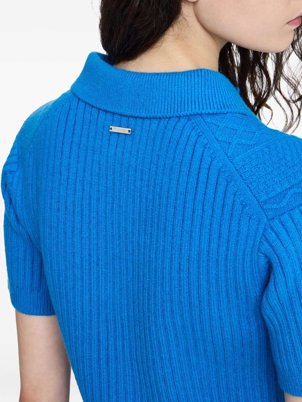 cable-knit polo shirt - 4