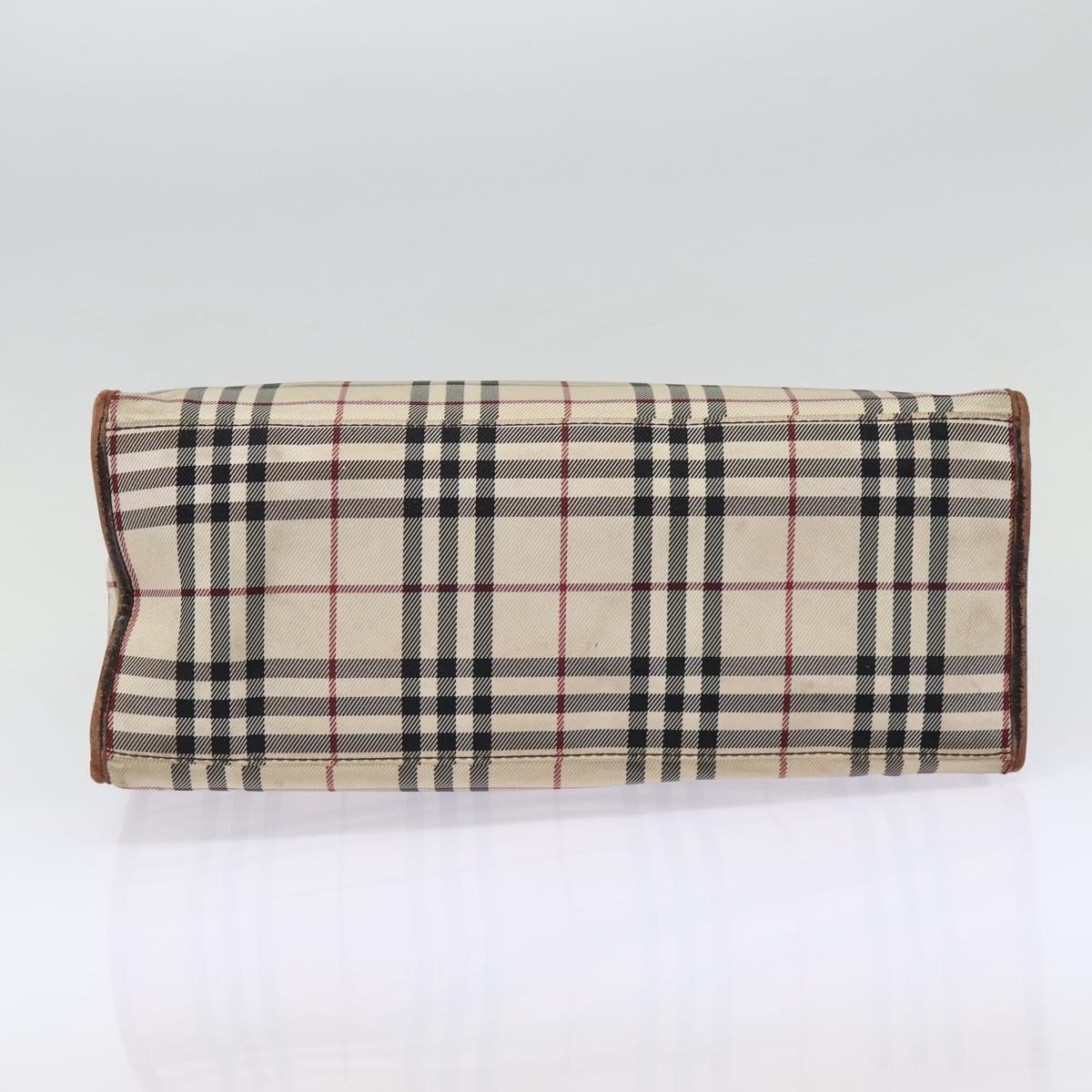 Burberry Nova Check Hand Bag Canvas Beige Silver - 6