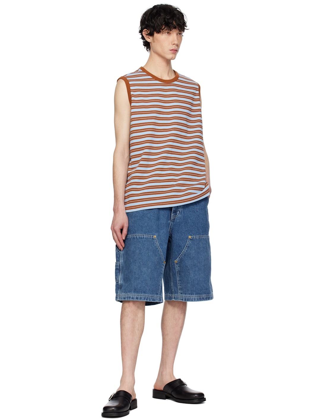 Brown & Blue Stripe Tank Top - 4