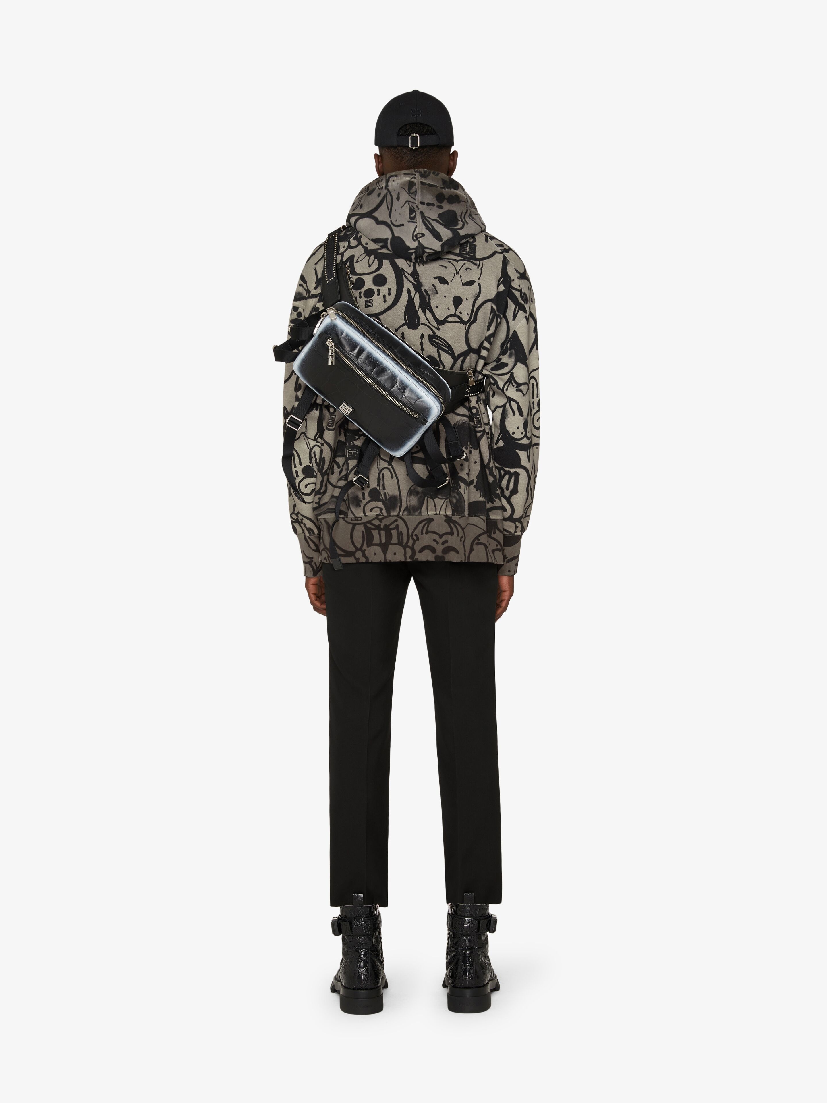 VENTURE BUM BAG IN LEATHER WITH TAG EFFECT PRINTS - 2