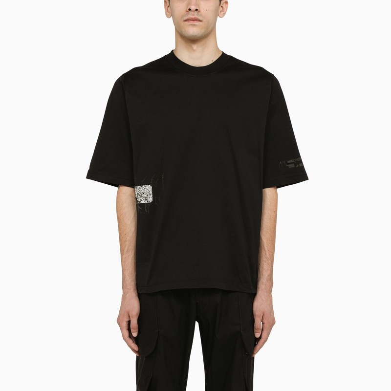 Black cotton crew neck t-shirt - 1