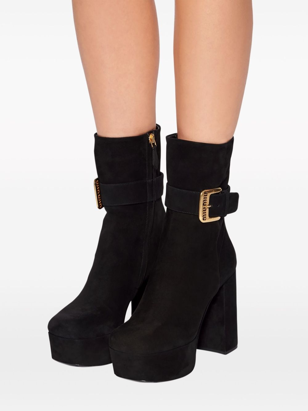 110mm platform suede boots - 5