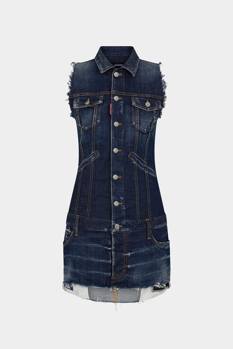 DARK CLEAN WASH DENIM DRESS 1