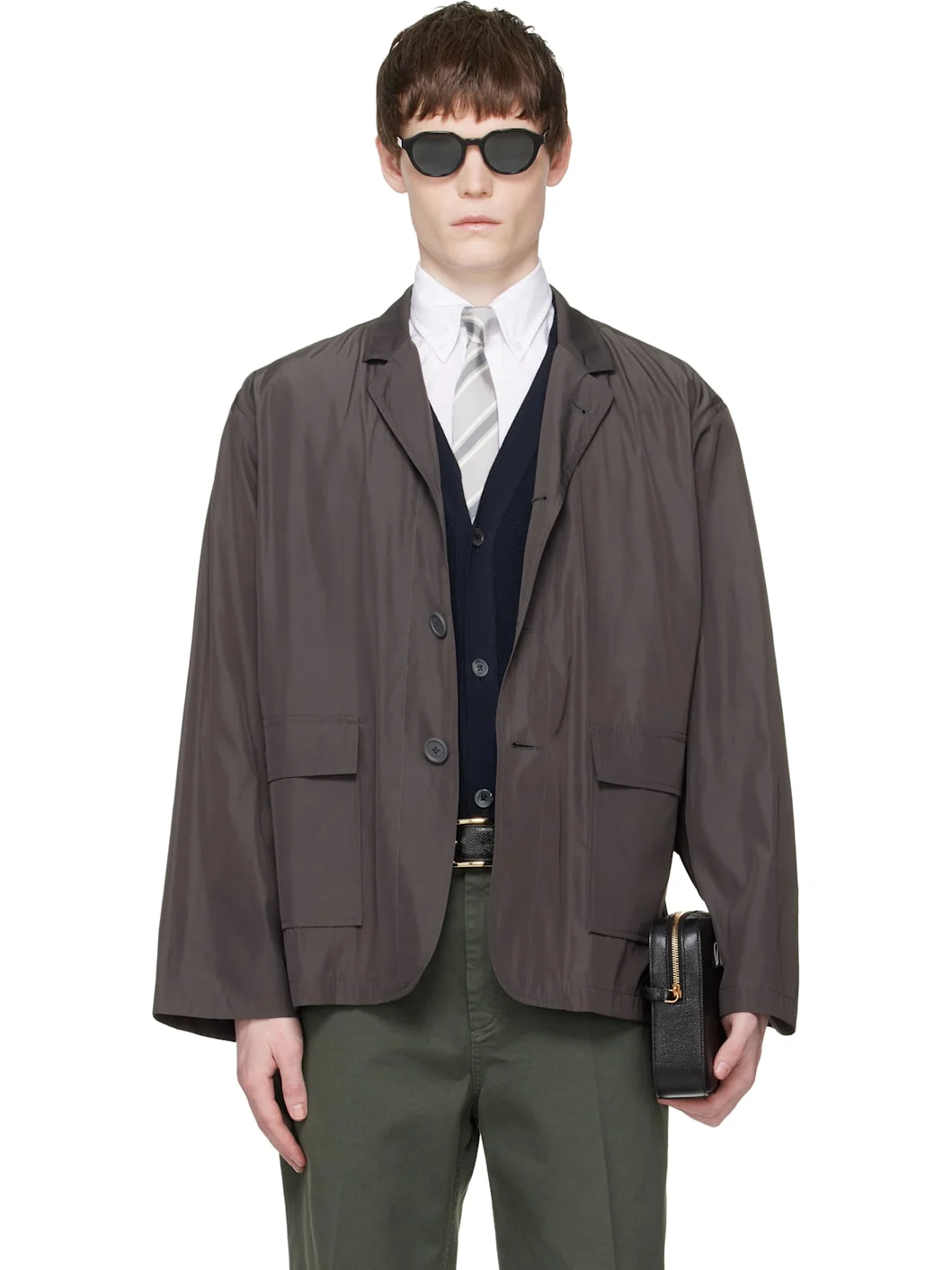 Gray Packable Flap Pocket Blazer - 1