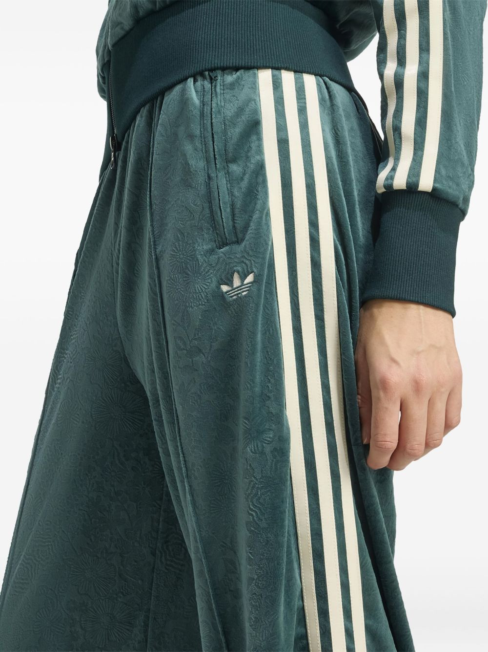 floral-velour track pants - 3
