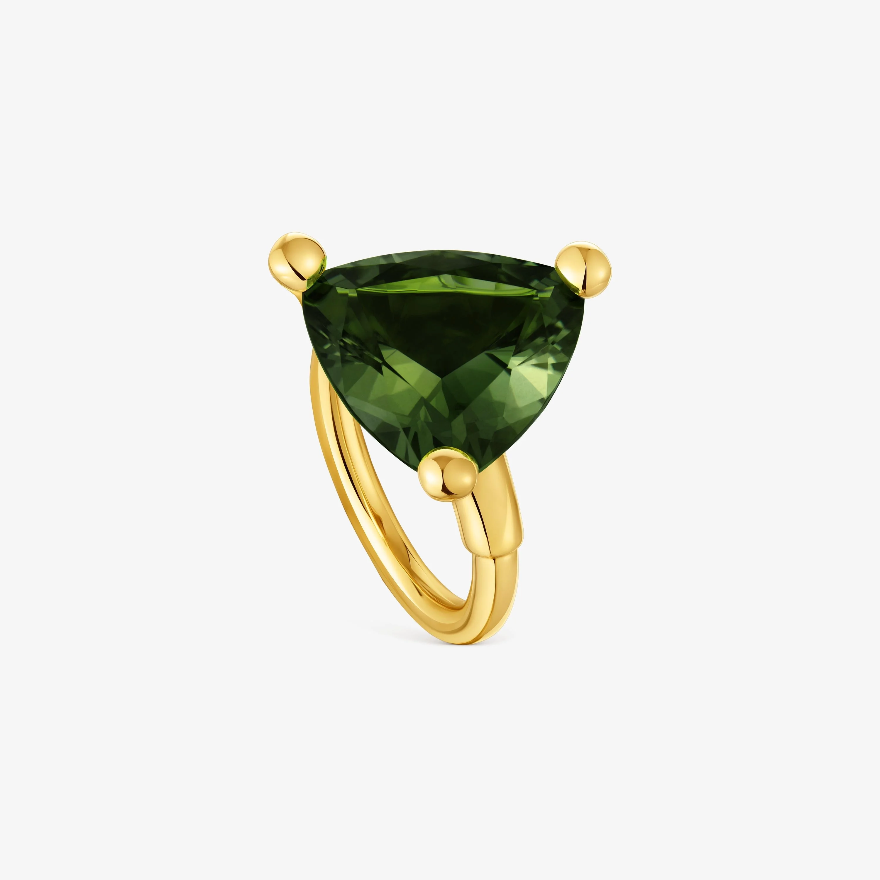 Large Ring in 18K gold vermeil and lab-grown green spinel TOUS Color LGG - 1