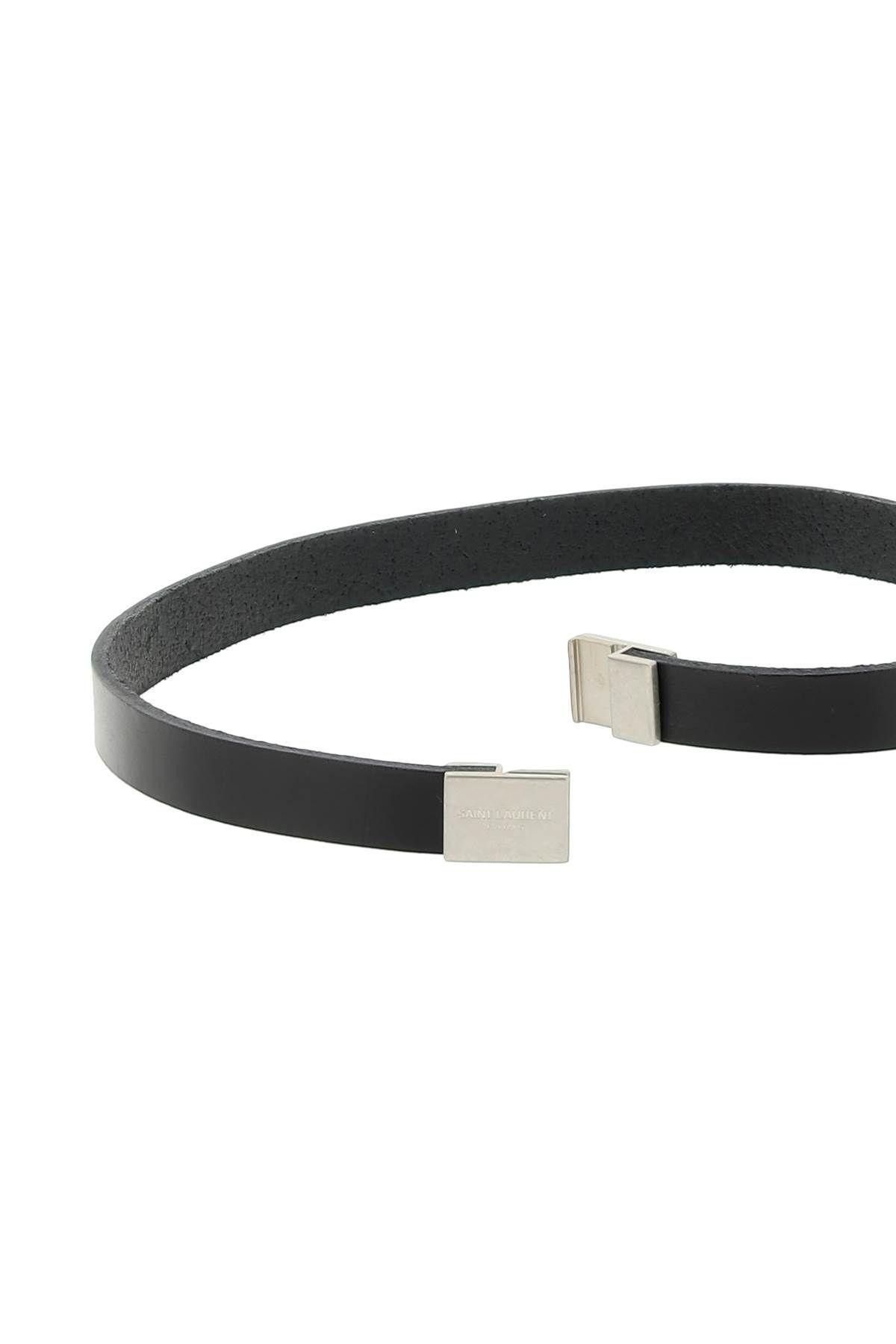 DOUBLE-WRAP YSL LEATHER BRACELET SAINT LAURENT - 3