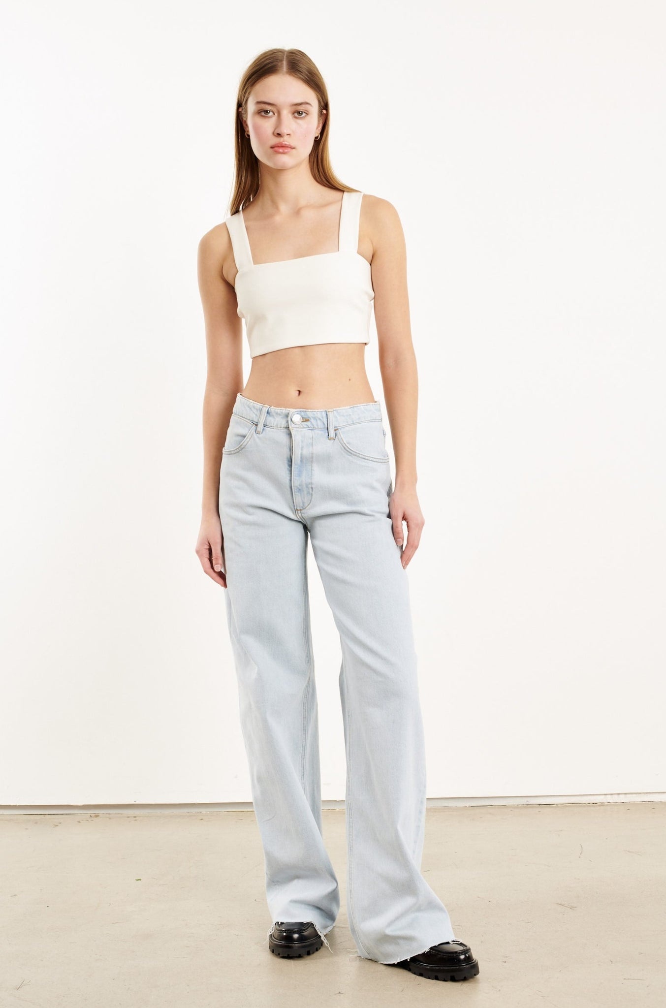 WHITE MICRO TUBE TOP WITH STRAPS - 2