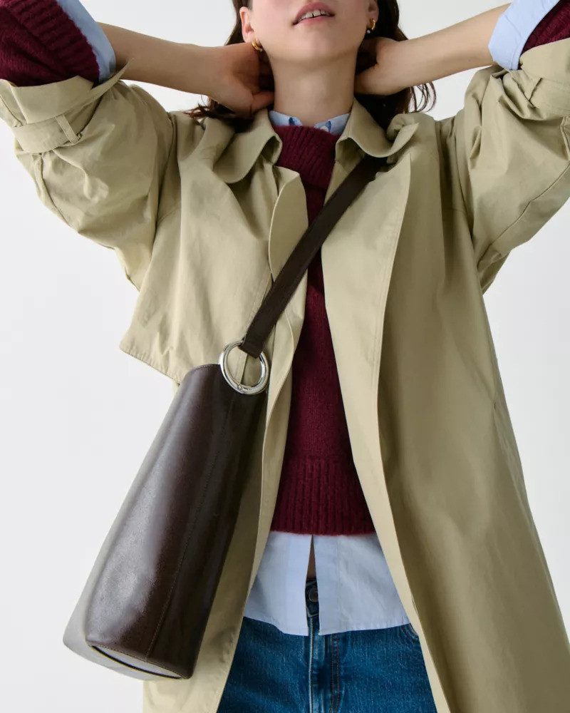 Halo Glazed Leather Bucket Bag 3