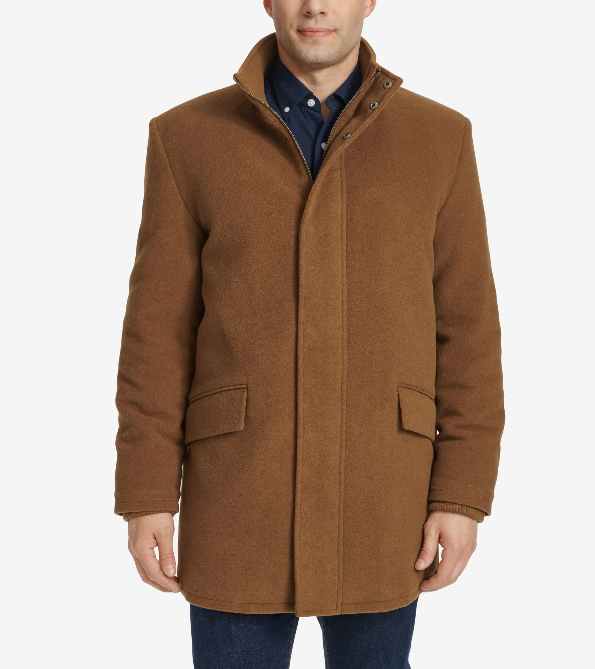 Men's Stand Collar Car Coat - 1
