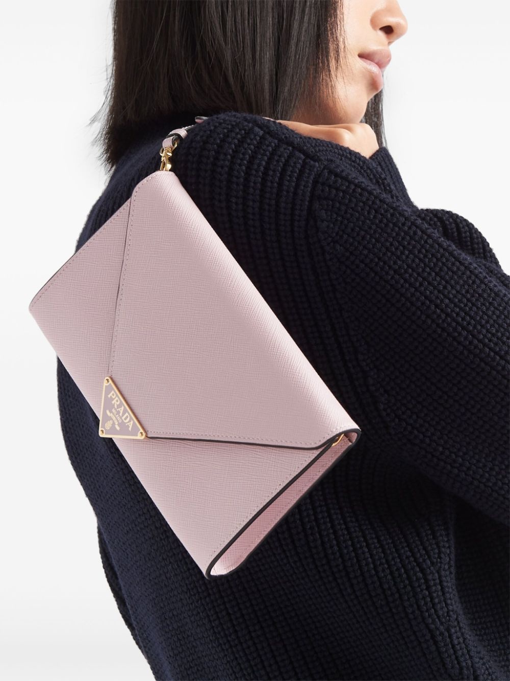 Saffiano leather envelope clutch - 3