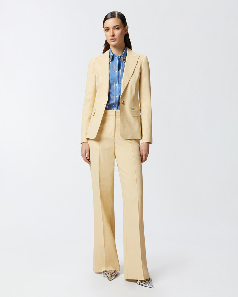 PINKO STRETCH LINEN PLEATED TROUSERS outlook