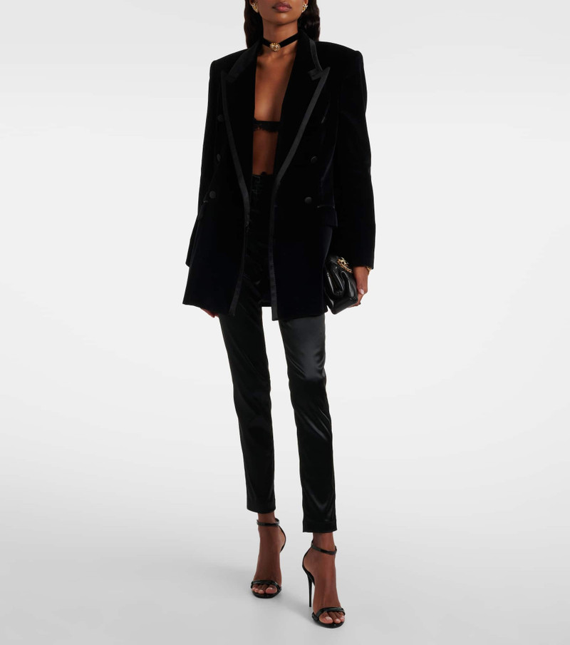 Dolce & Gabbana Cotton-blend velvet tuxedo jacket outlook