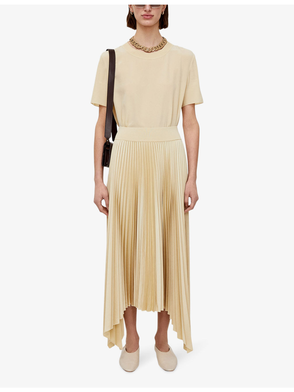 Ade high-rise pleated woven midi skirt - 2