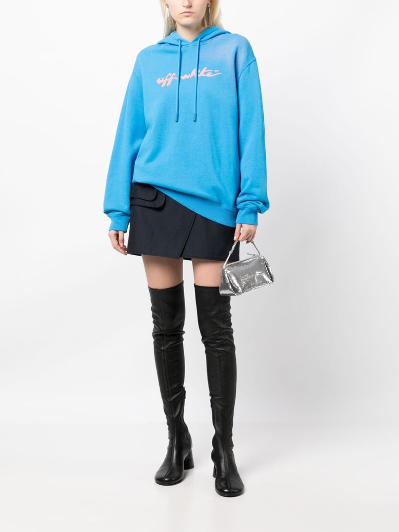 Off-White logo-print cotton hoodie outlook