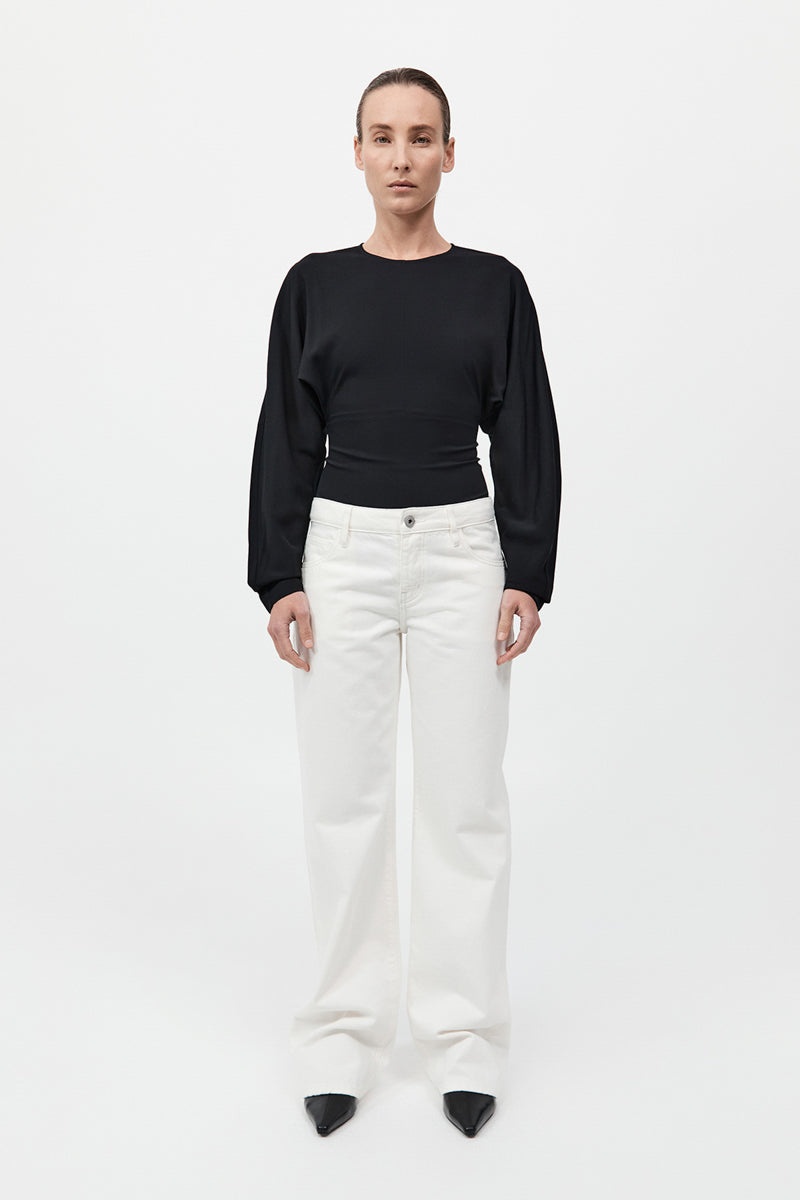 Dolman Sleeve Bodysuit - Black - 4