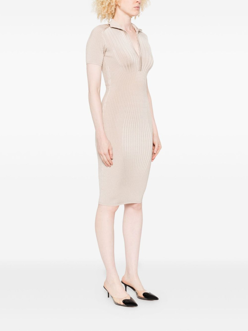 hook-and-eye ribbed-knit midi dress 3