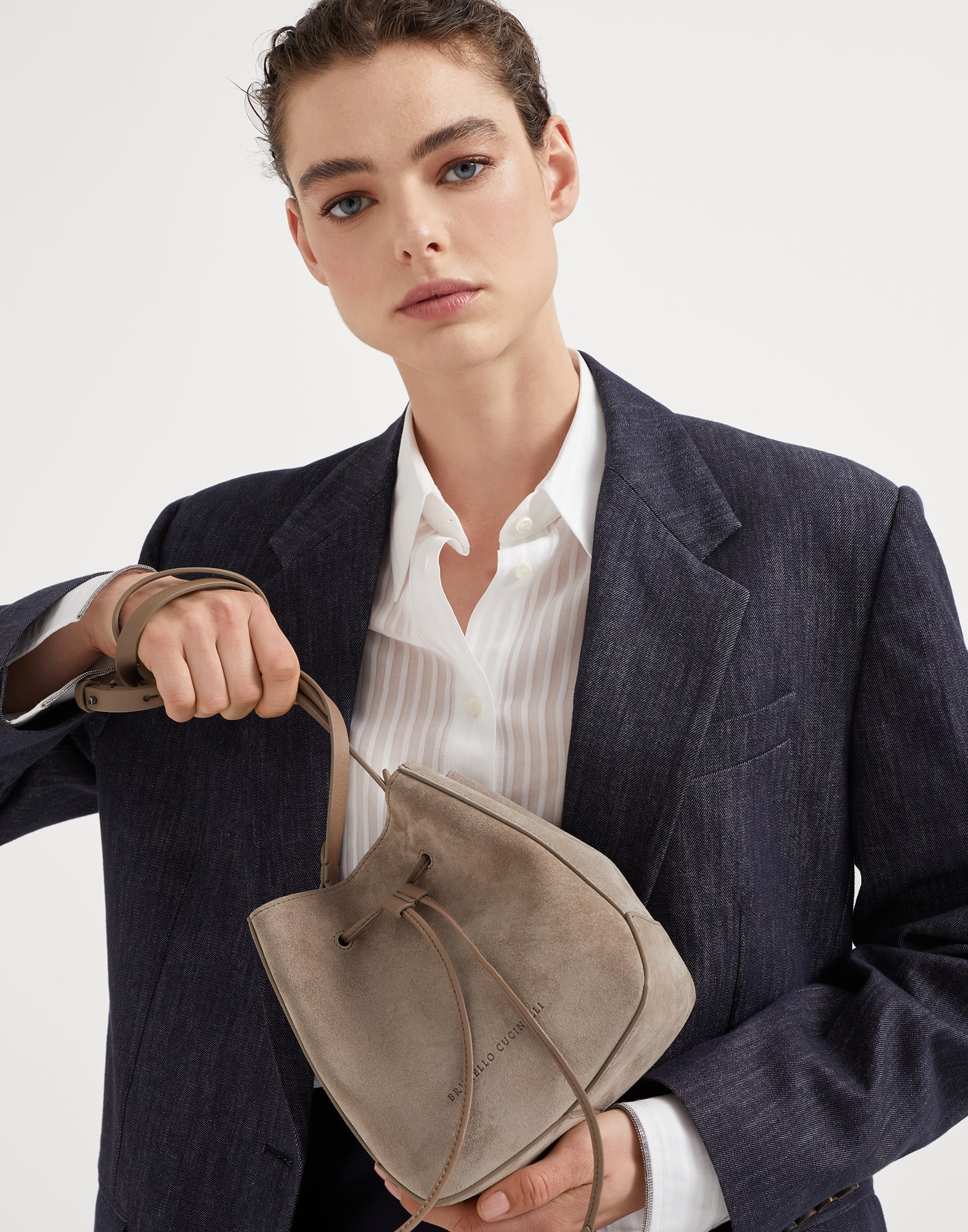 BC Duo small bucket bag in suede with monili - 4