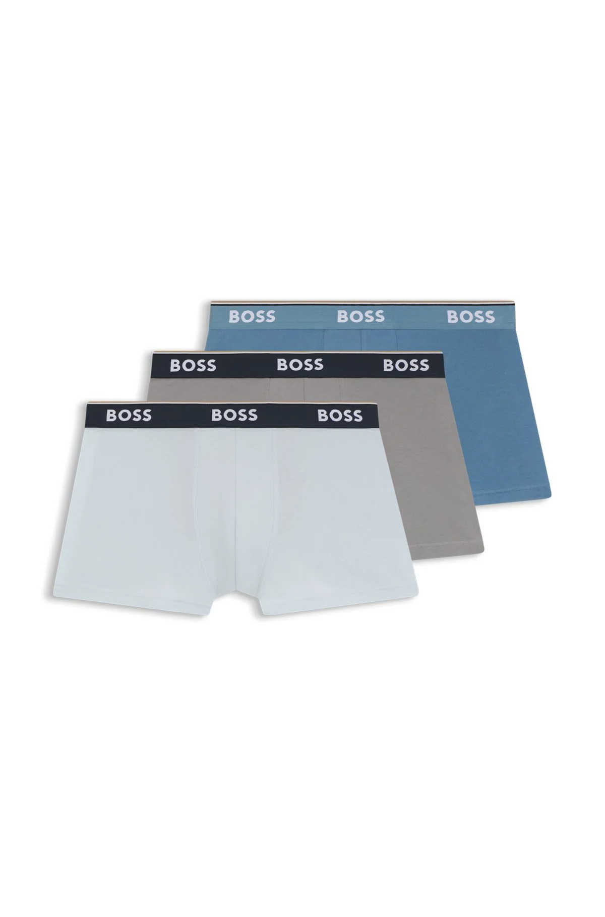 THREE-PACK OF STRETCH-COTTON TRUNKS WITH LOGO WAISTBANDS - 1