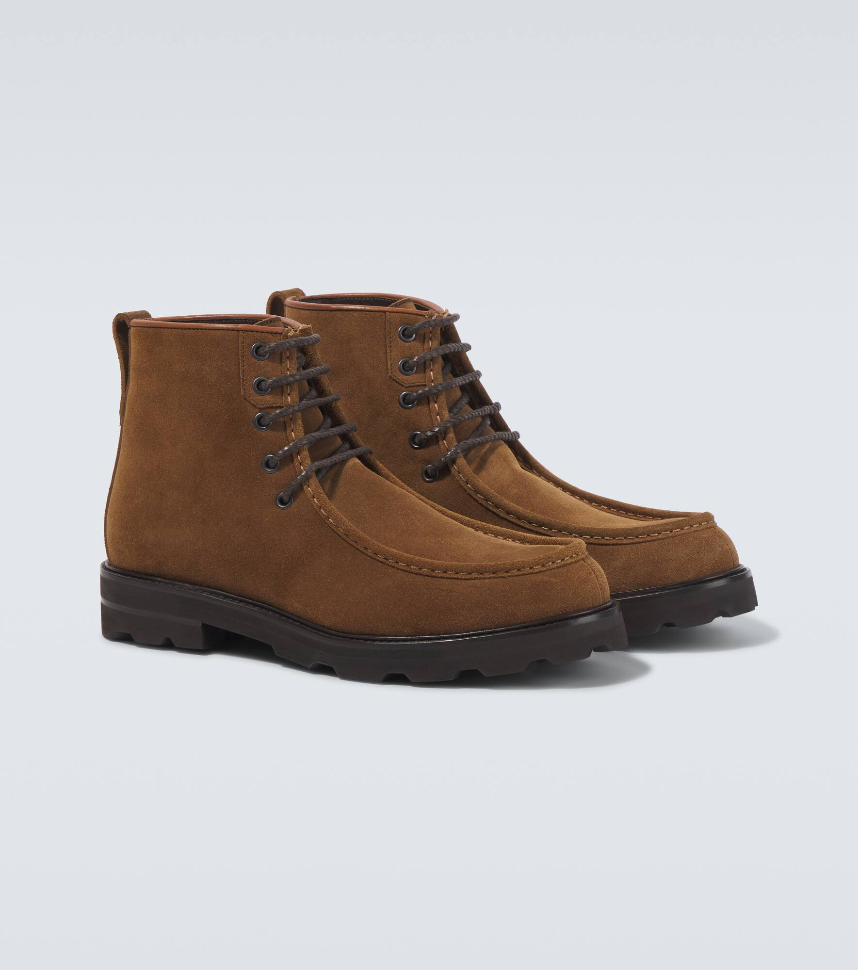 Suede lace-up boots - 5