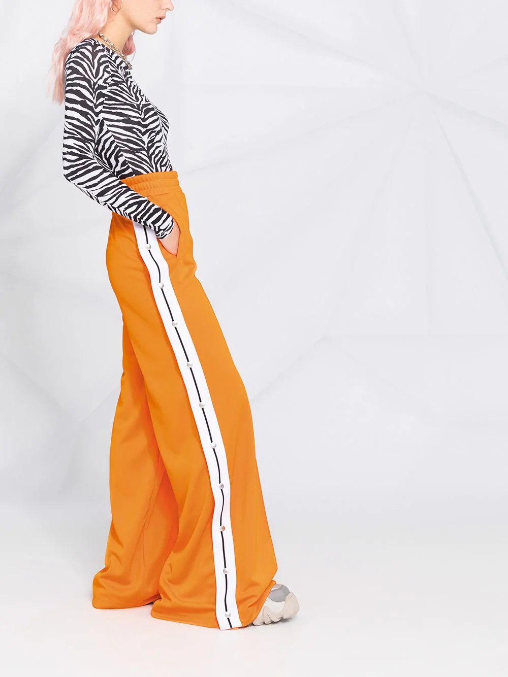 side-stripe wide-leg track pants - 6